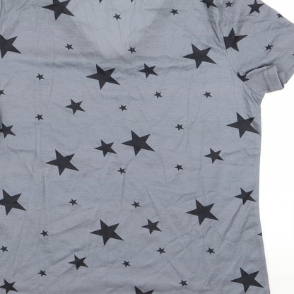 Yoins Womens Grey   Basic T-Shirt Size S  - Star Print