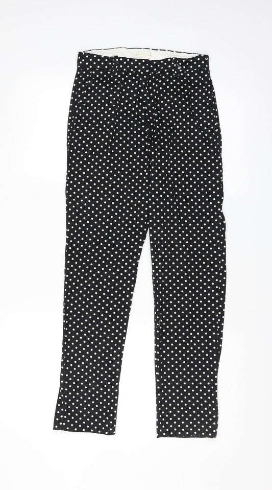 H&M Womens Black Polka Dot  Trousers  Size 8 L27 in