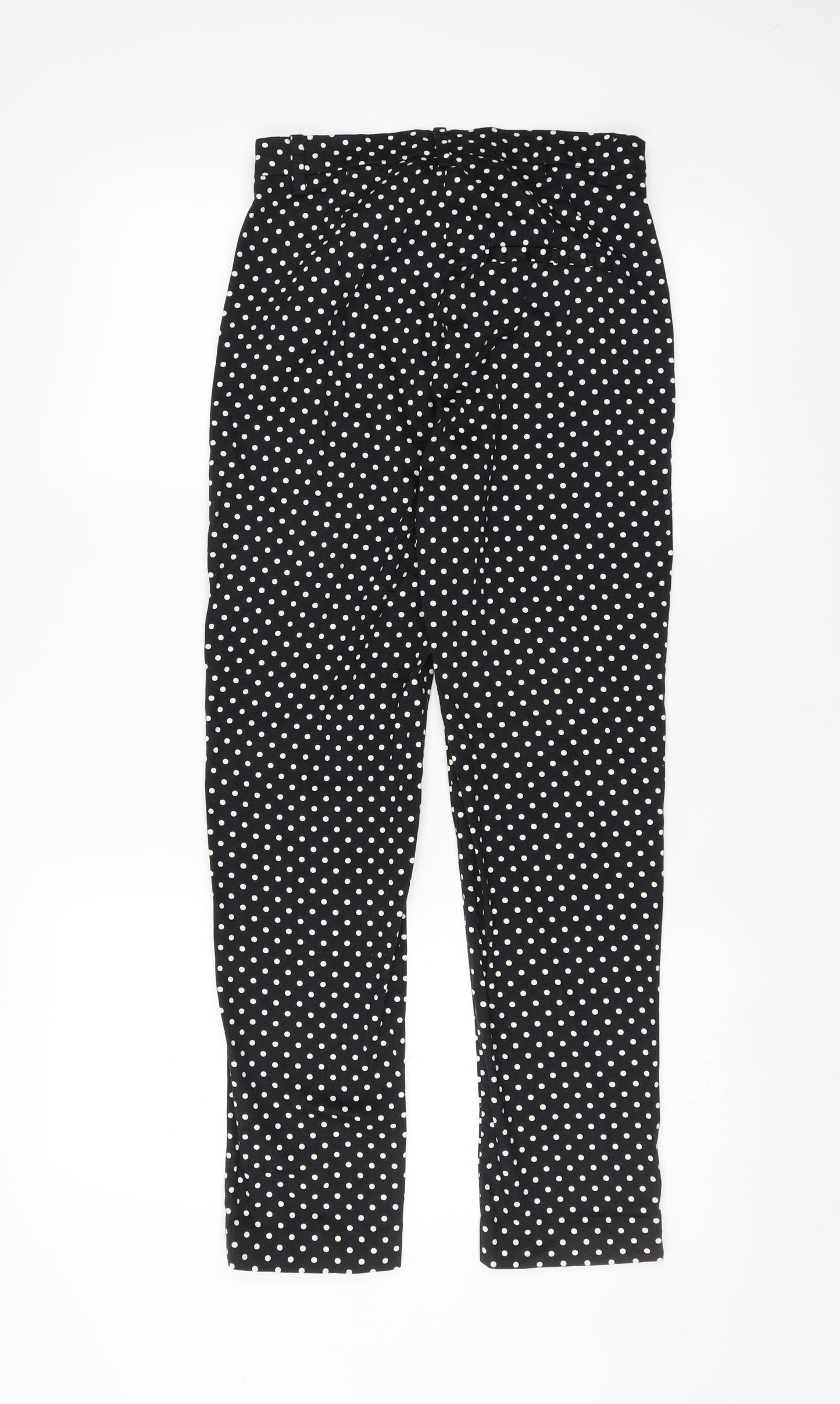 H&M Womens Black Polka Dot  Trousers  Size 8 L27 in