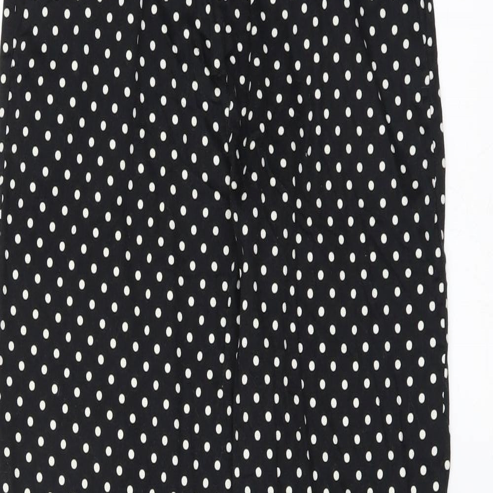 H&M Womens Black Polka Dot  Trousers  Size 8 L27 in