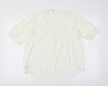 Preloved NEXT Womens Ivory   Basic Blouse Size 16 - Front