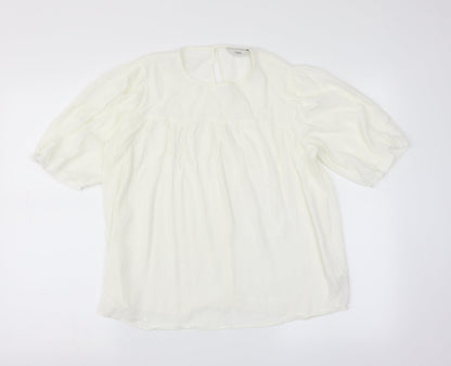 Preloved NEXT Womens Ivory   Basic Blouse Size 16 - Back
