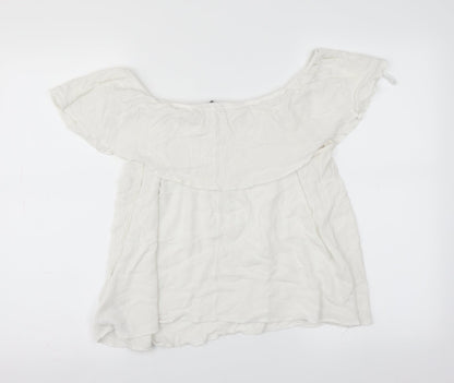 Preloved Primark Womens White   Basic Blouse Size 14 - Back
