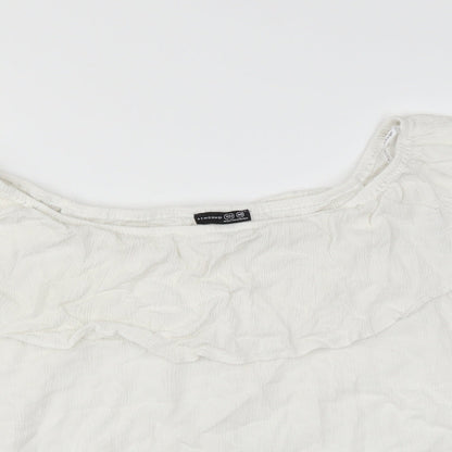 Preloved Primark Womens White   Basic Blouse Size 14 - Detail