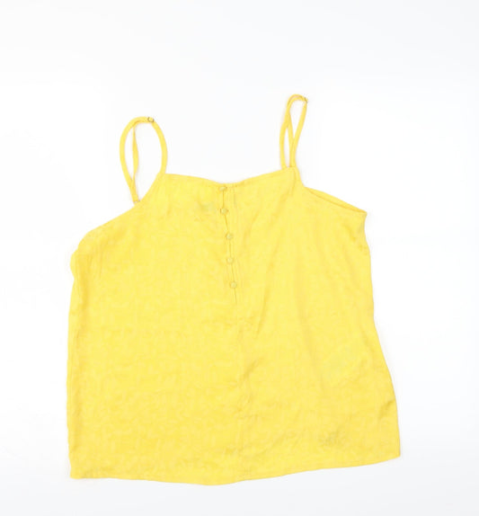VERO MODA Womens Yellow Floral  Camisole Blouse Size M