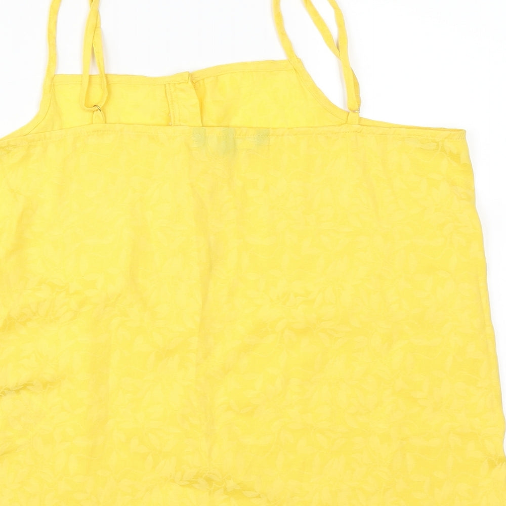 VERO MODA Womens Yellow Floral  Camisole Blouse Size M