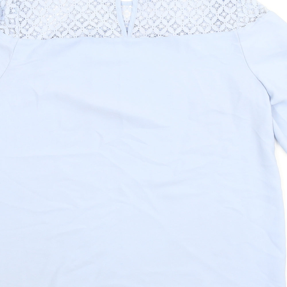 F&F Womens Blue Floral  Basic Blouse Size 12