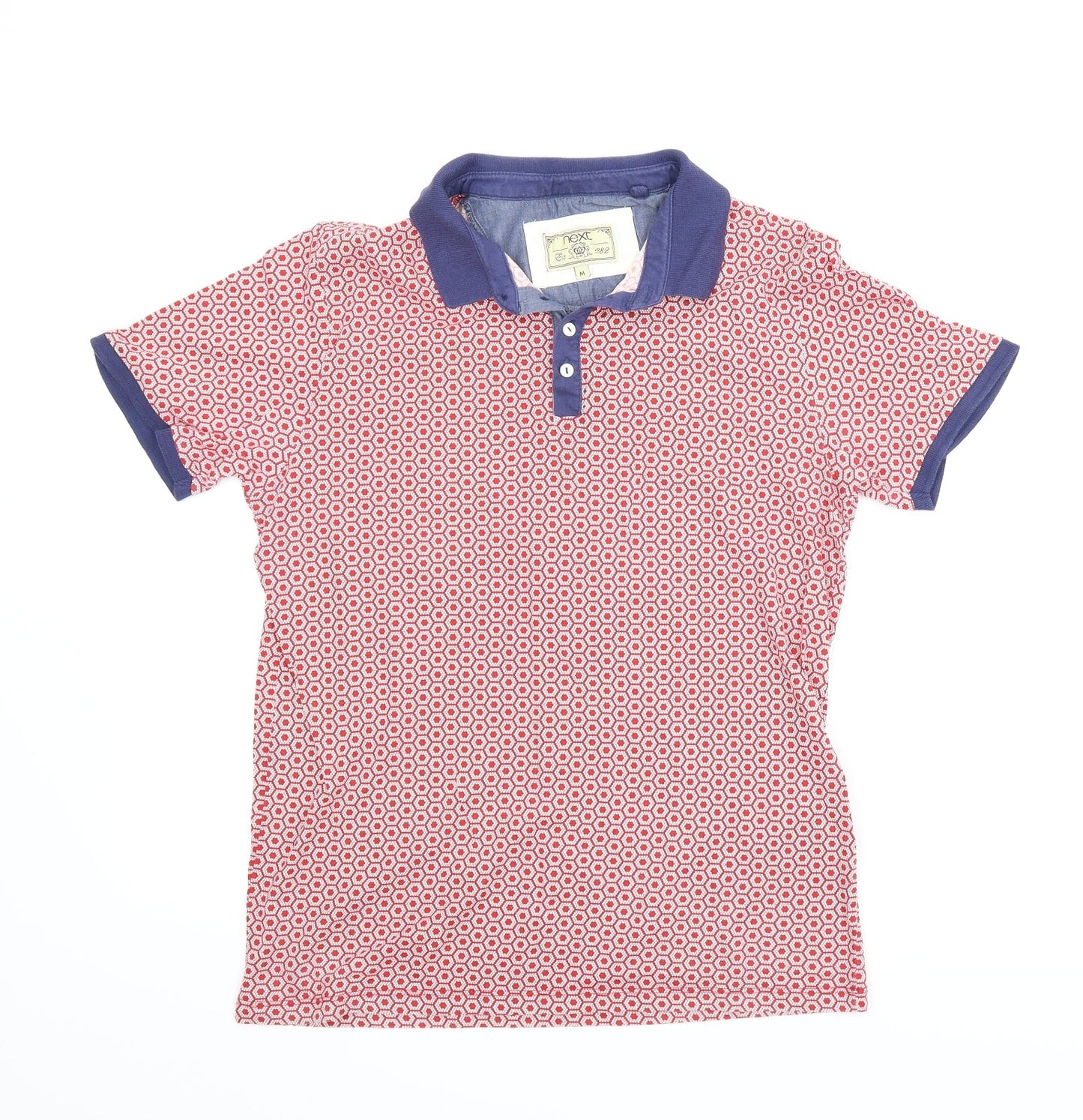 NEXT Boys Red Argyle/Diamond  Basic T-Shirt Size M