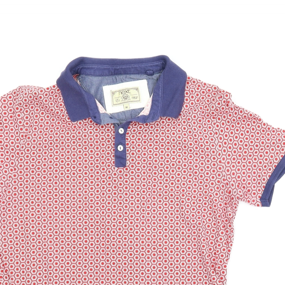 NEXT Boys Red Argyle/Diamond  Basic T-Shirt Size M