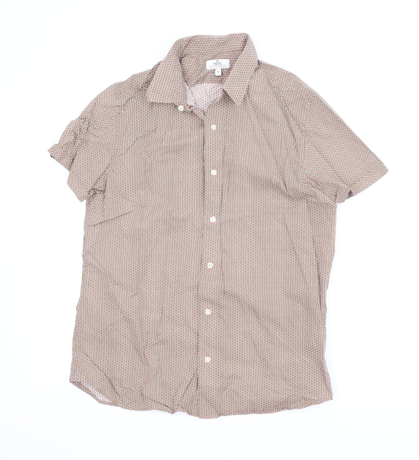 NEXT Mens Red Argyle/Diamond   Button-Up Size M
