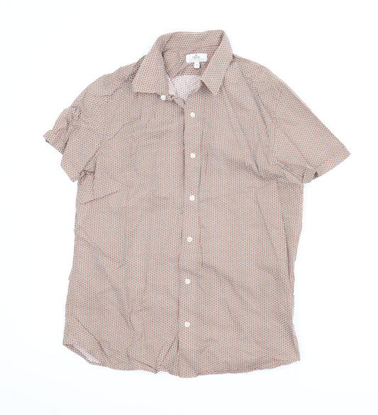 NEXT Mens Red Argyle/Diamond   Button-Up Size M
