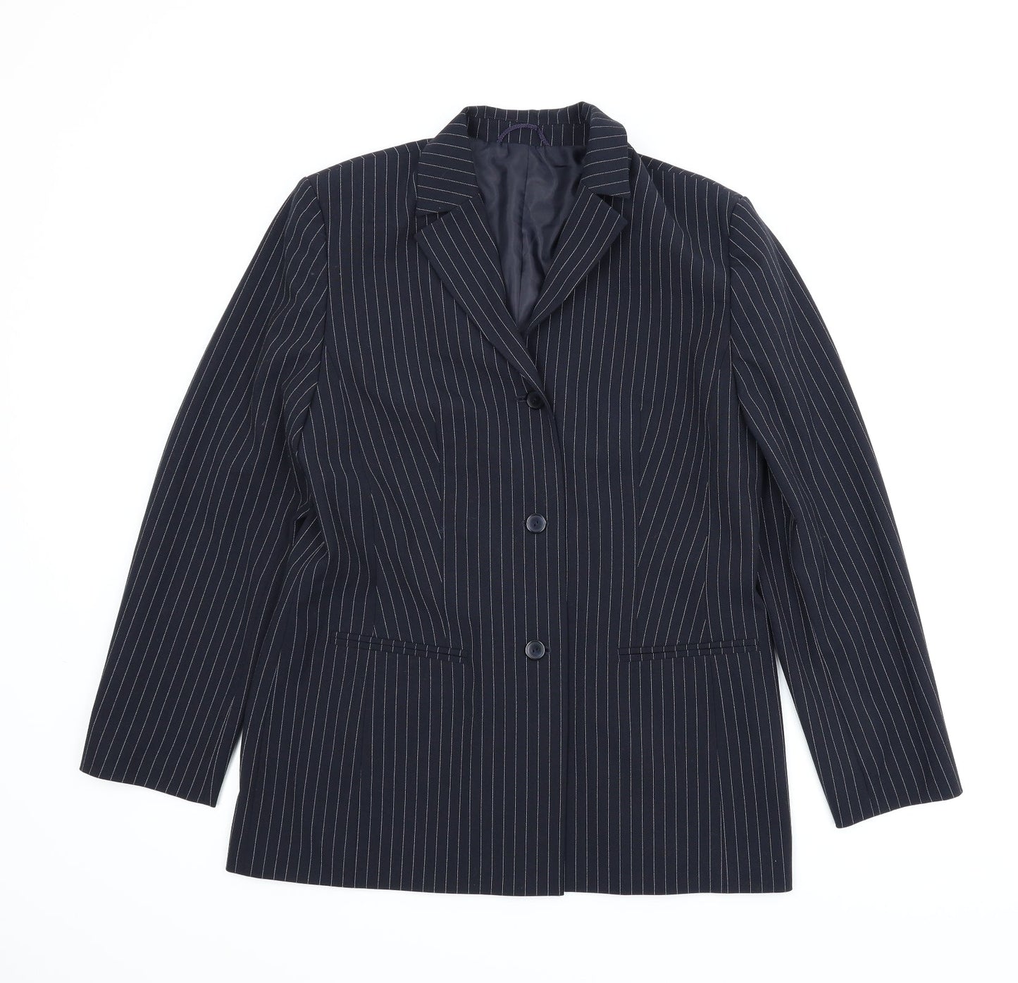Steilmann Womens Blue Striped  Jacket Suit Jacket Size 38