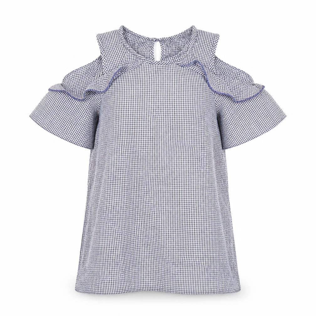 Dorothy Perkins Womens Blue Check  Basic Blouse Size 8