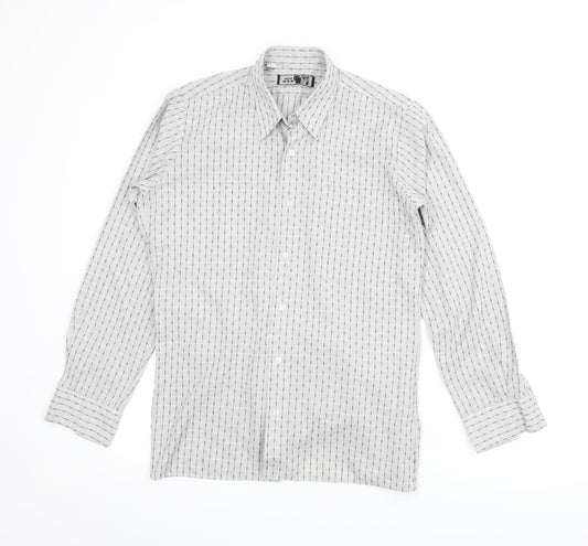 Main Man Mens Grey Plaid   Button-Up Size 14.5