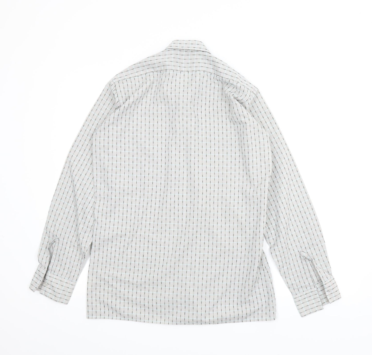 Main Man Mens Grey Plaid   Button-Up Size 14.5