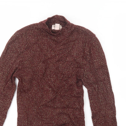 Preloved FOREVER 21 Womens Red  Knit Pullover Jumper Size L  - Cropped - Detail
