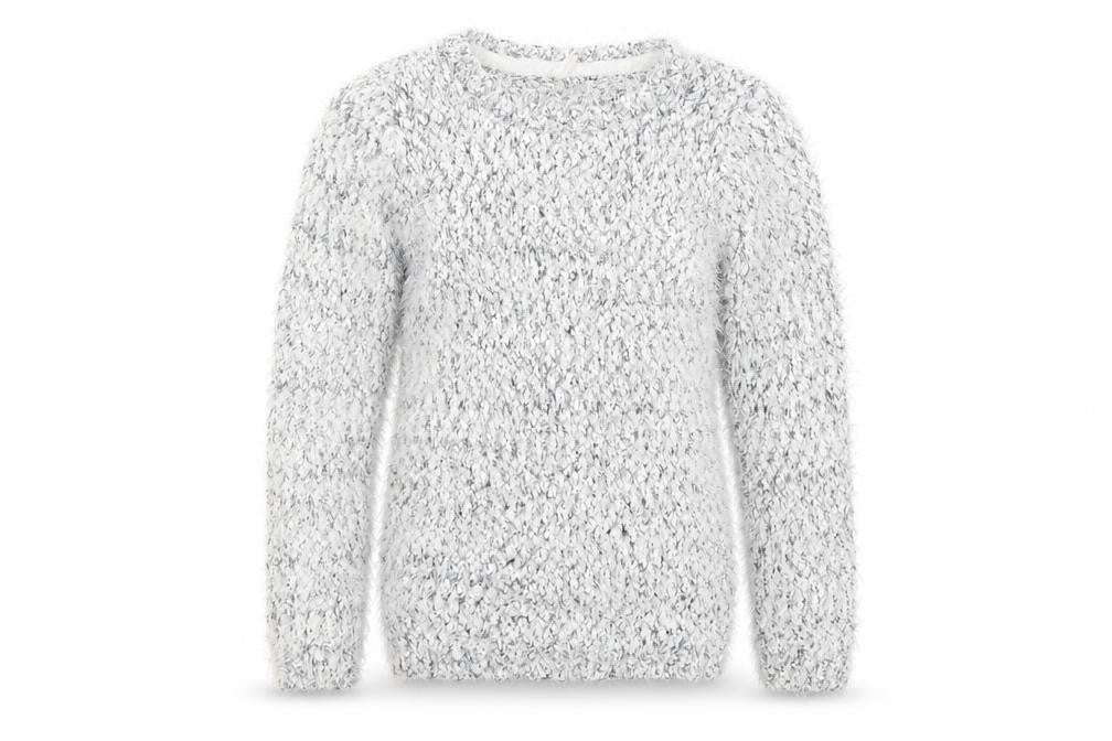 Young Dimension Girls White  Knit Pullover Jumper Size 9-10 Years