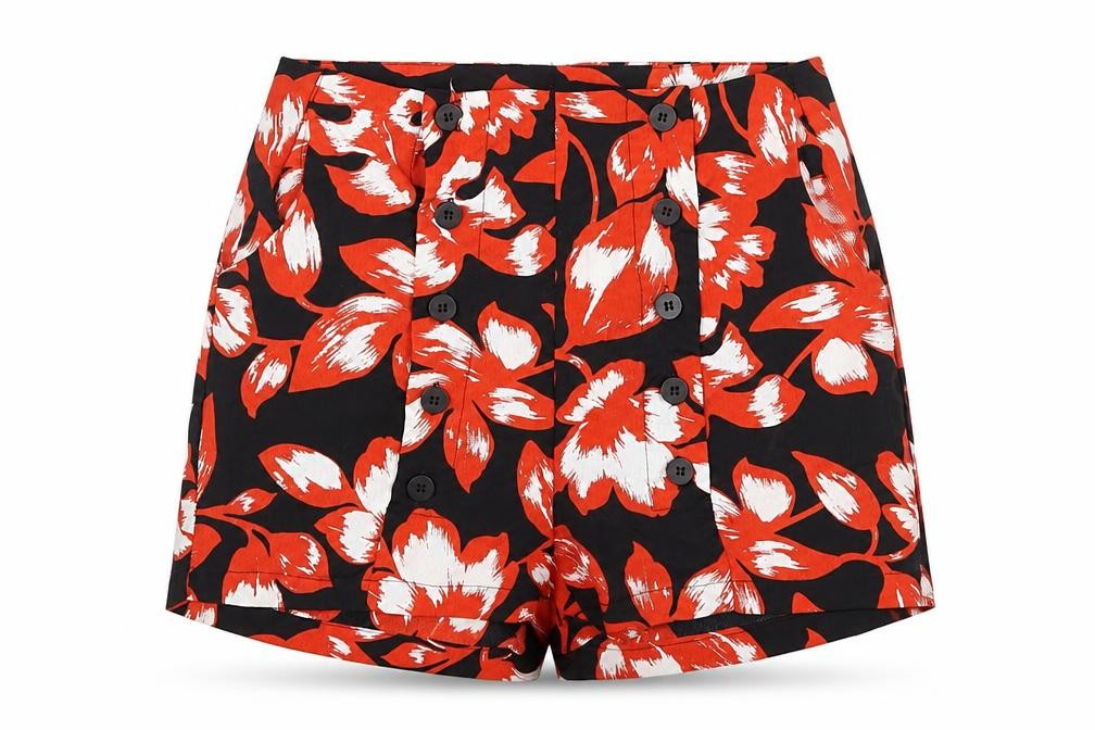 QED London Womens Orange Floral  Sailor Shorts Size 8