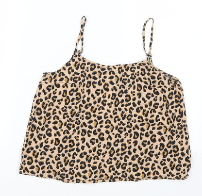 Preloved H&M Womens Brown Animal Print  Basic Tank Size 6 - Front