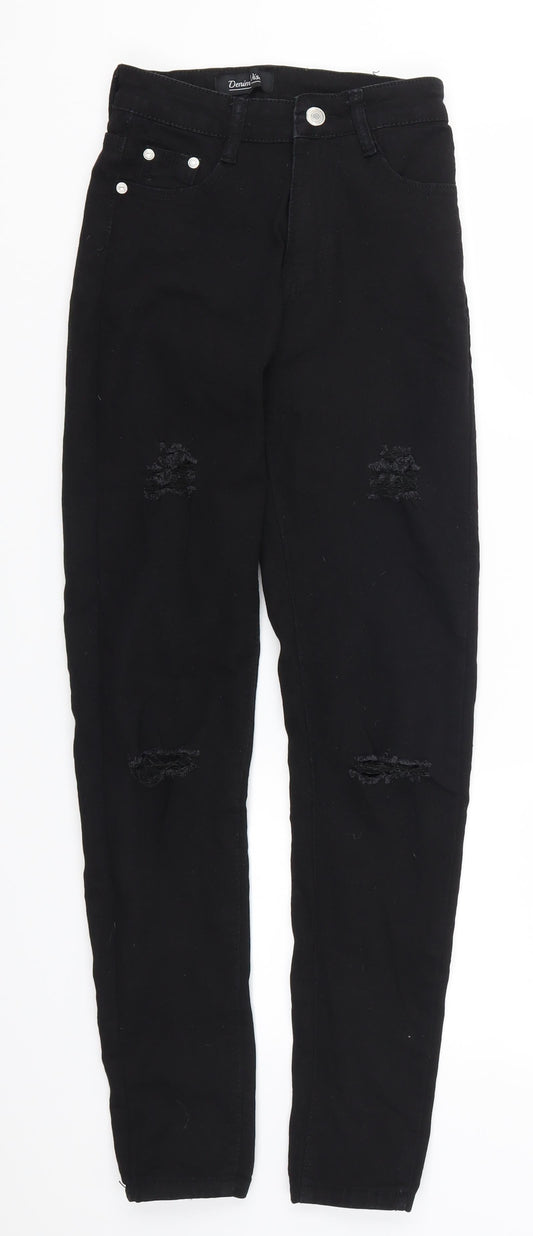 Denim Wise Womens Black  Denim Skinny Jeans Size 6 L28 in