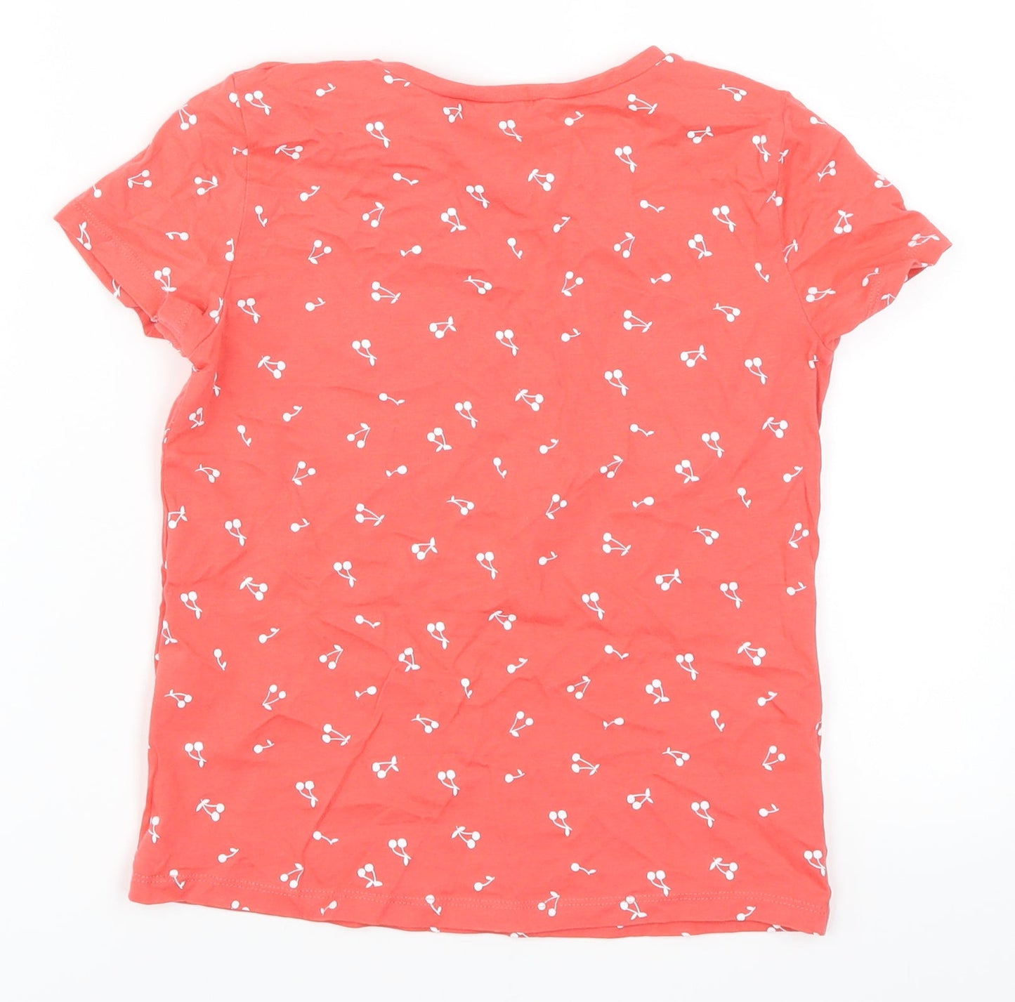 George Girls Pink   Basic T-Shirt Size 7-8 Years  - Cherry Print