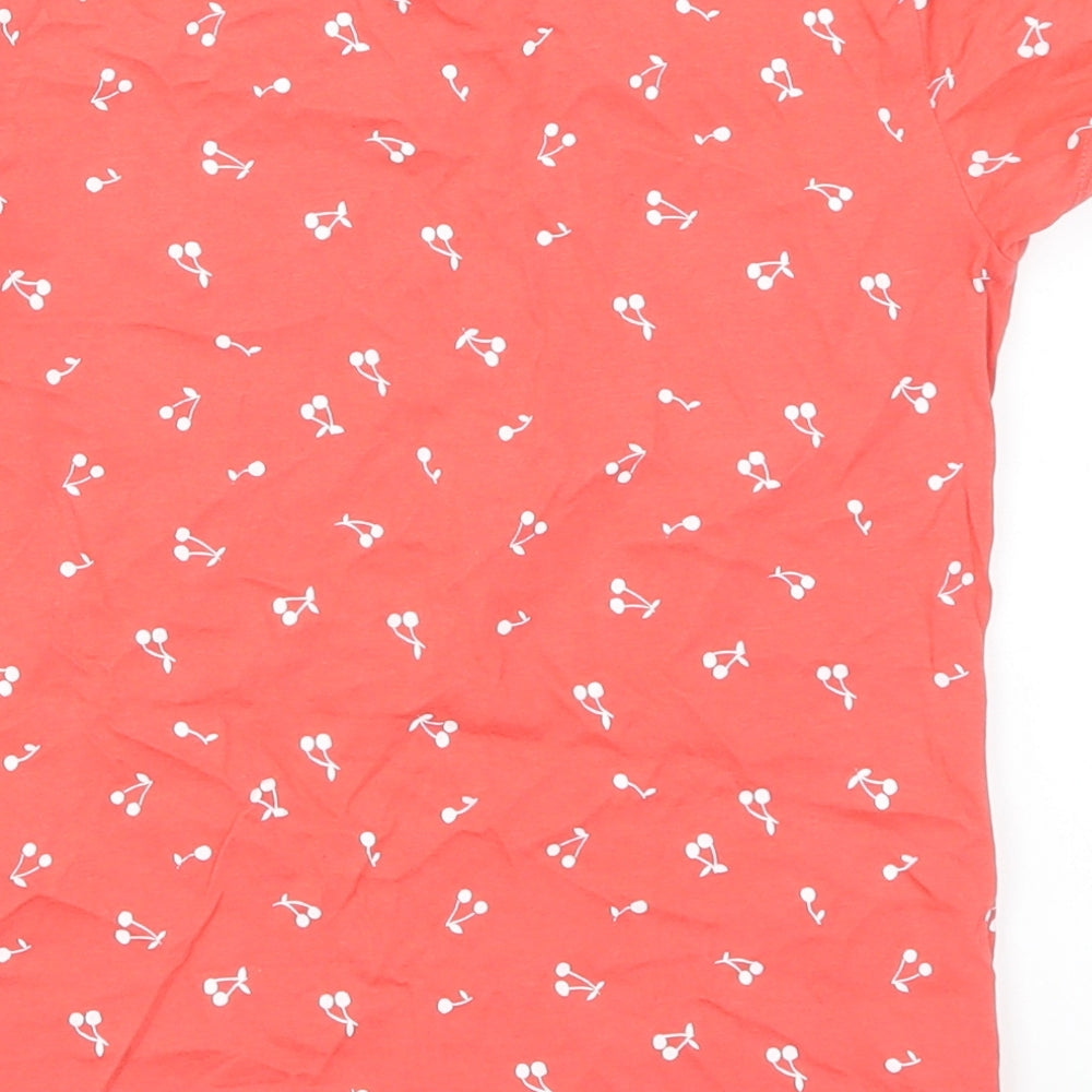 George Girls Pink   Basic T-Shirt Size 7-8 Years  - Cherry Print