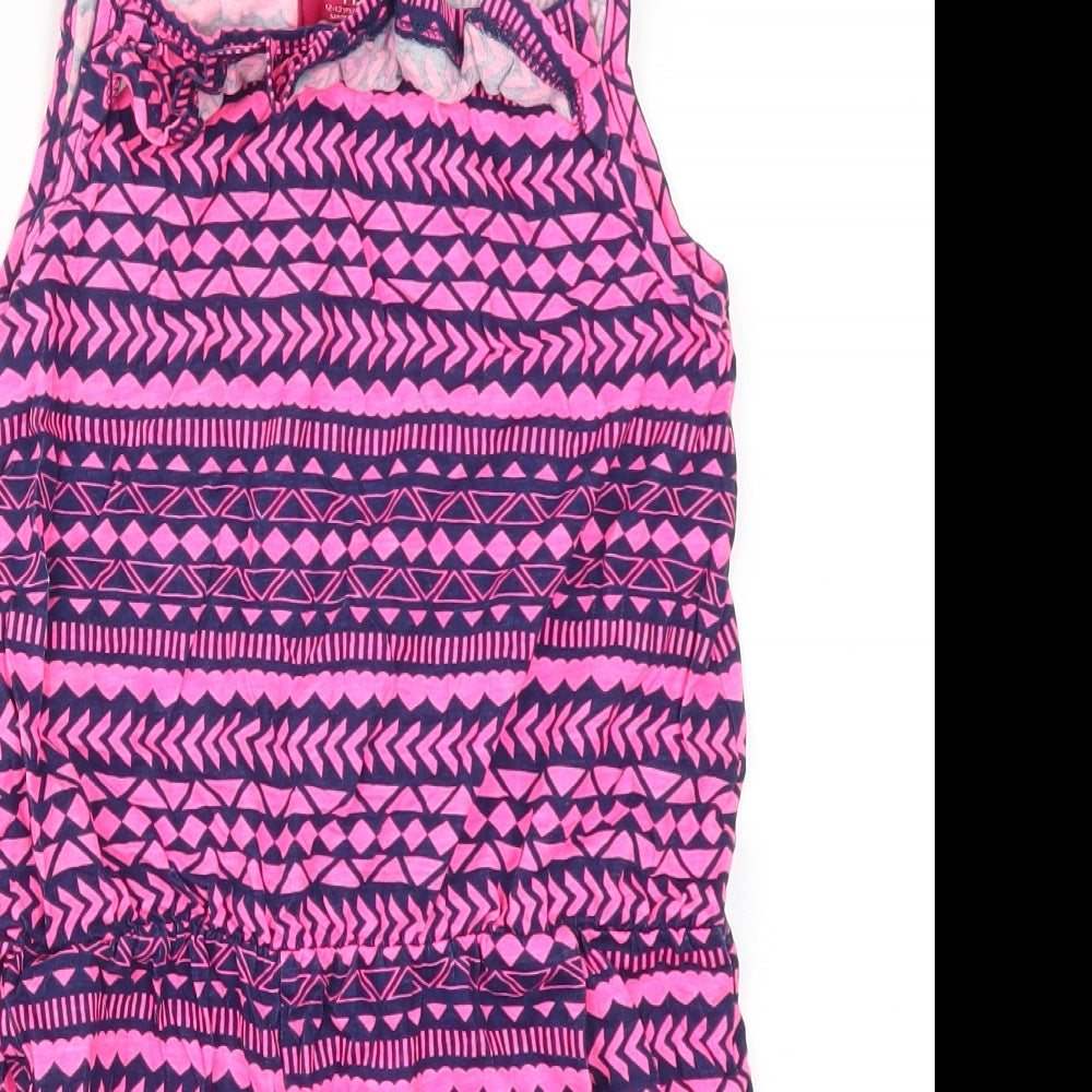 Young Dimension Girls Pink Geometric  Playsuit One-Piece Size 12-13 Years