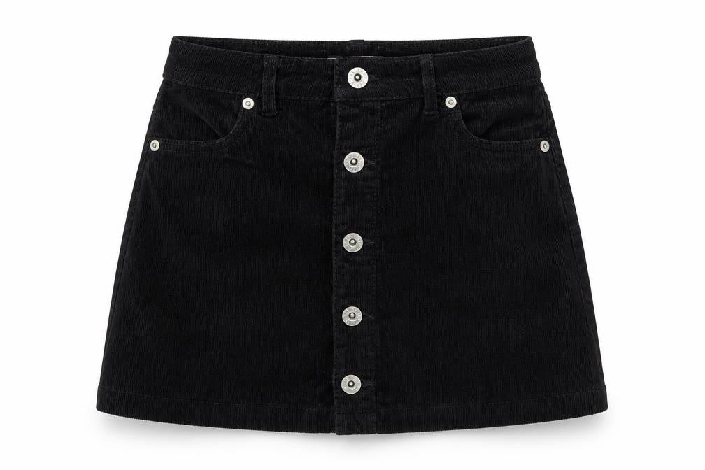 Blue Zoo Girls Black  Corduroy A-Line Skirt Size 9 Years