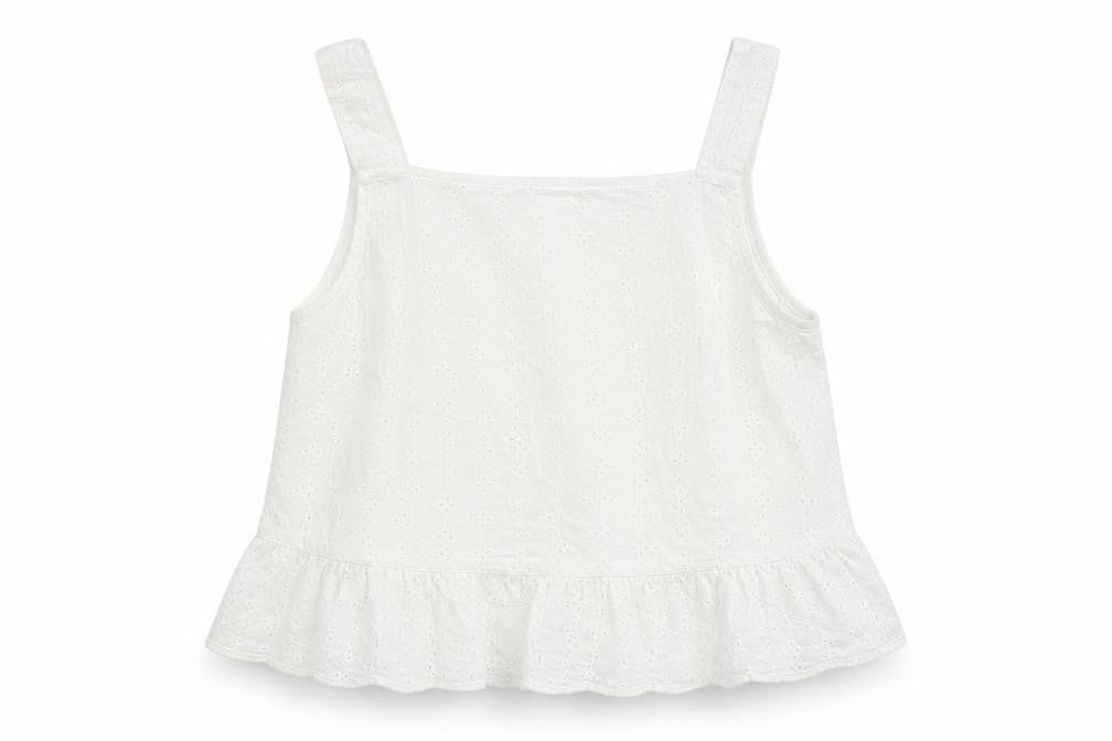 Divided Womens White   Cropped Tank Size 14