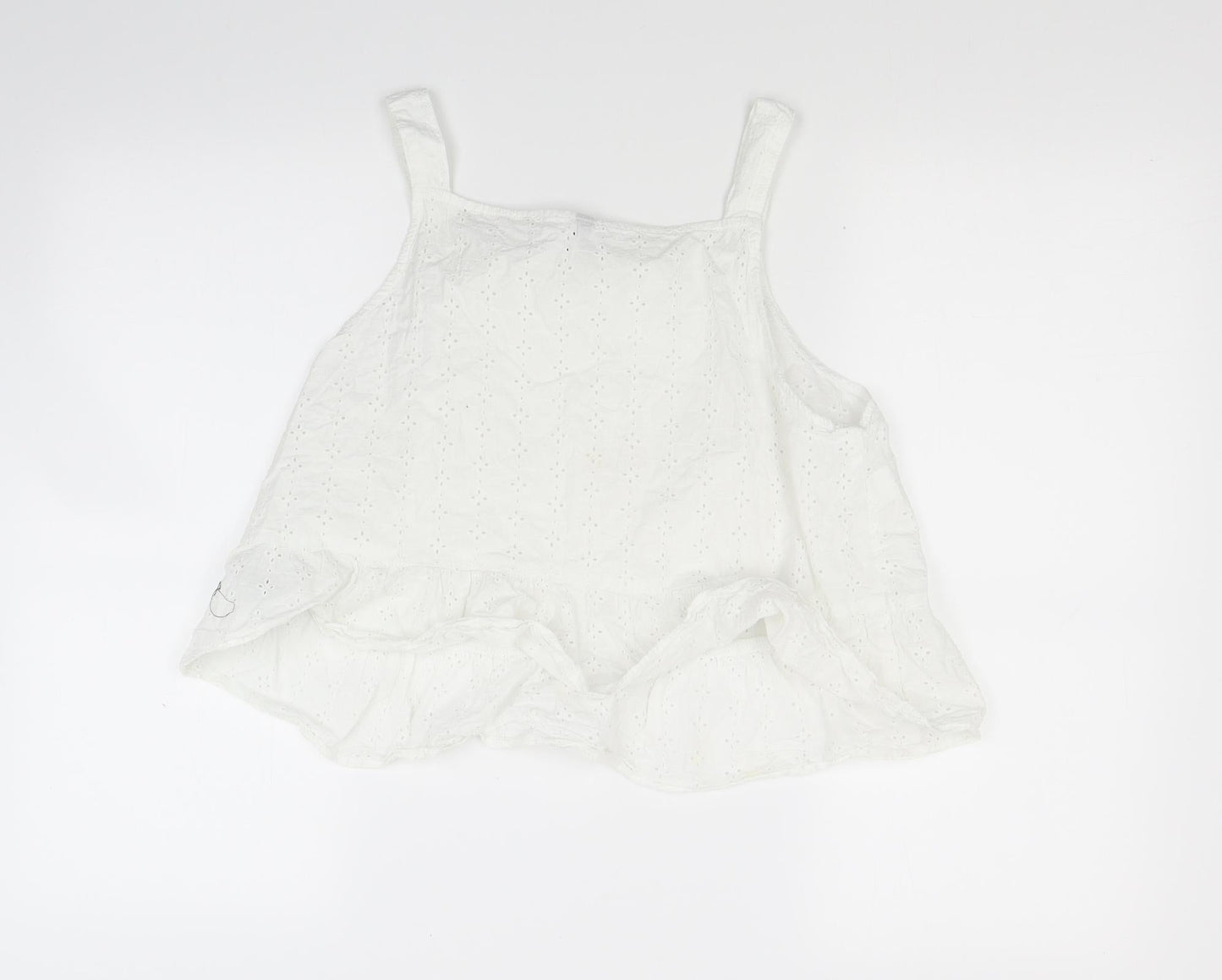 Divided Womens White   Cropped Tank Size 14