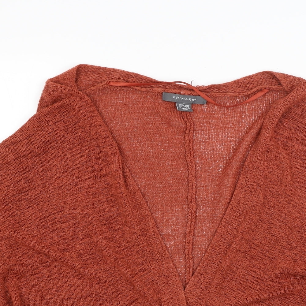 Primark Womens Brown  Knit Wrap Jumper Size S