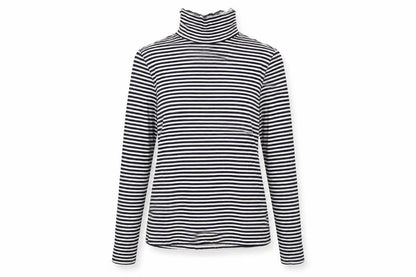 H&M Womens White Striped  Pullover Sweatshirt Size M