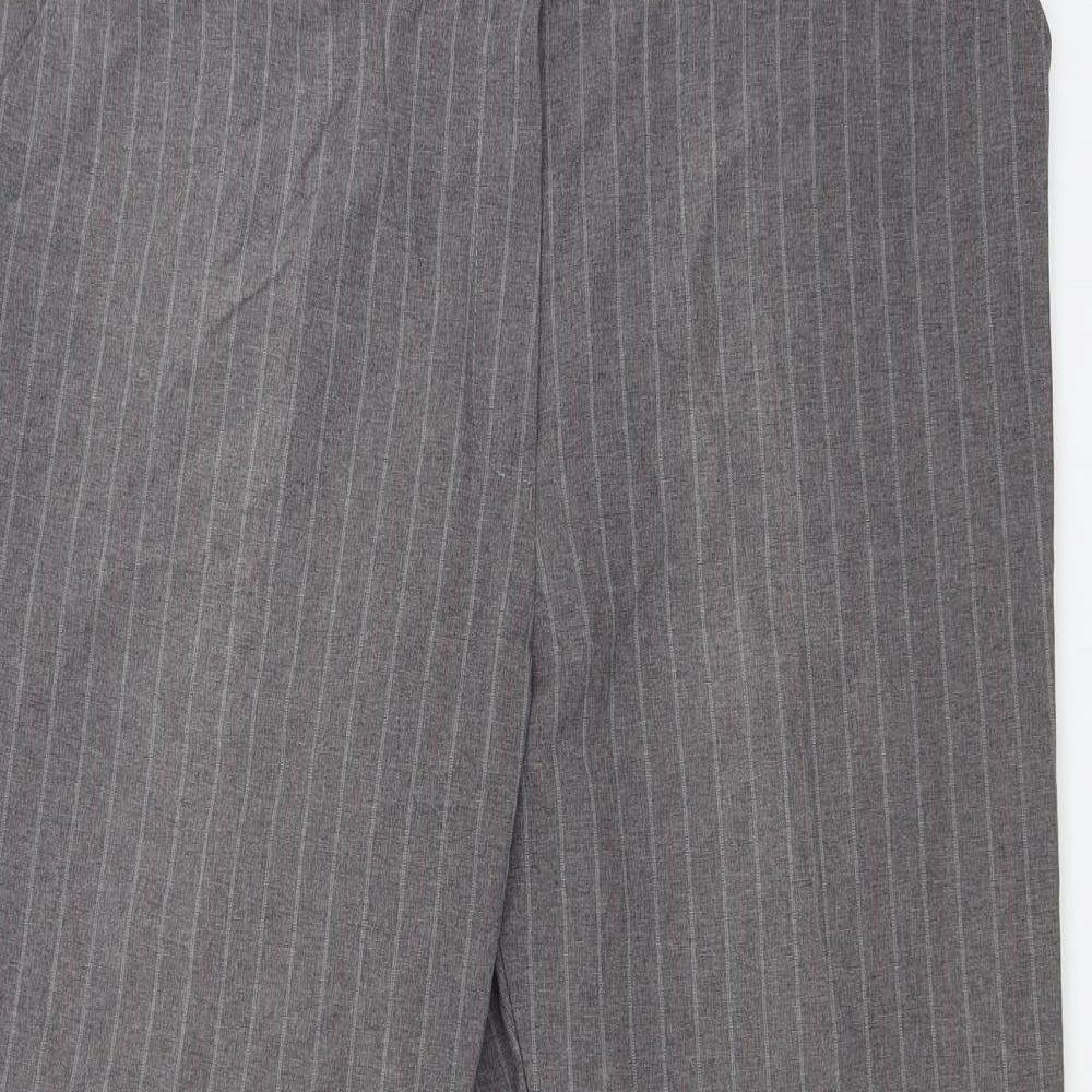 Marks and Spencer Womens Grey Striped  Trousers  Size 18 L27 in