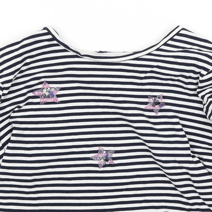 Preloved Zara Womens White Striped  Basic T-Shirt Size S - Detail