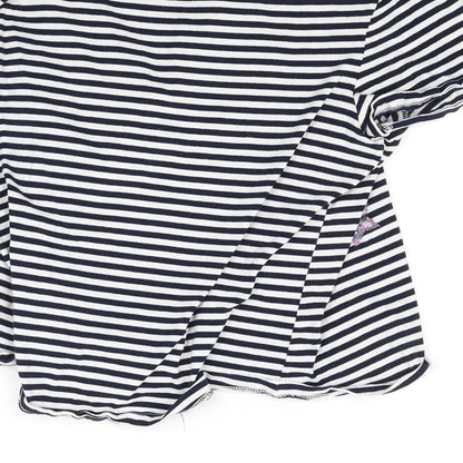 Preloved Zara Womens White Striped  Basic T-Shirt Size S - Label