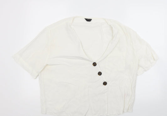 Topshop Womens White   Basic Blouse Size 18