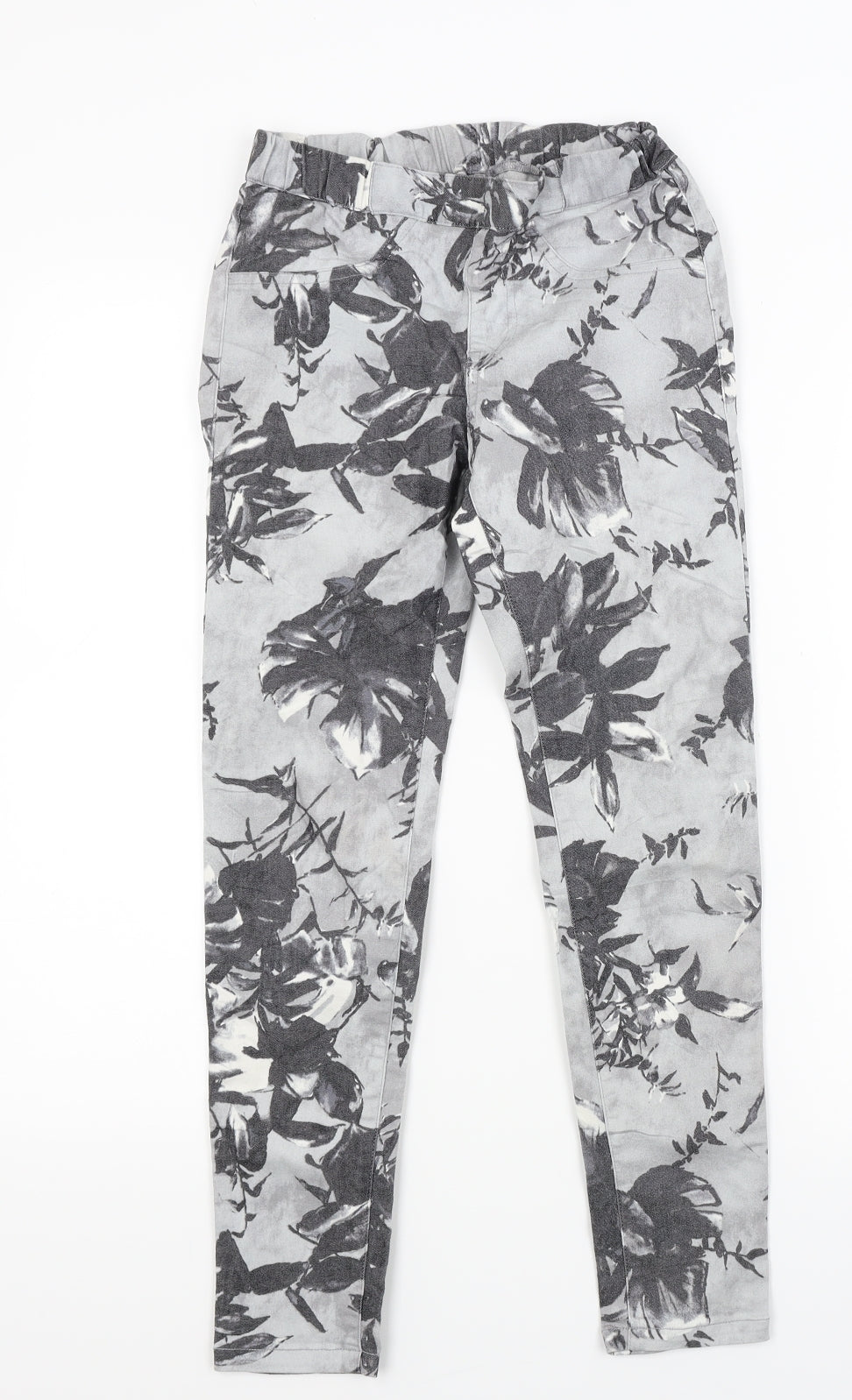 Preworn Womens Grey Floral Denim Jegging Jeans Size S L24 in