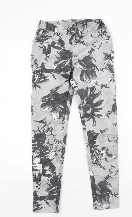 Preworn Womens Grey Floral Denim Jegging Jeans Size S L24 in