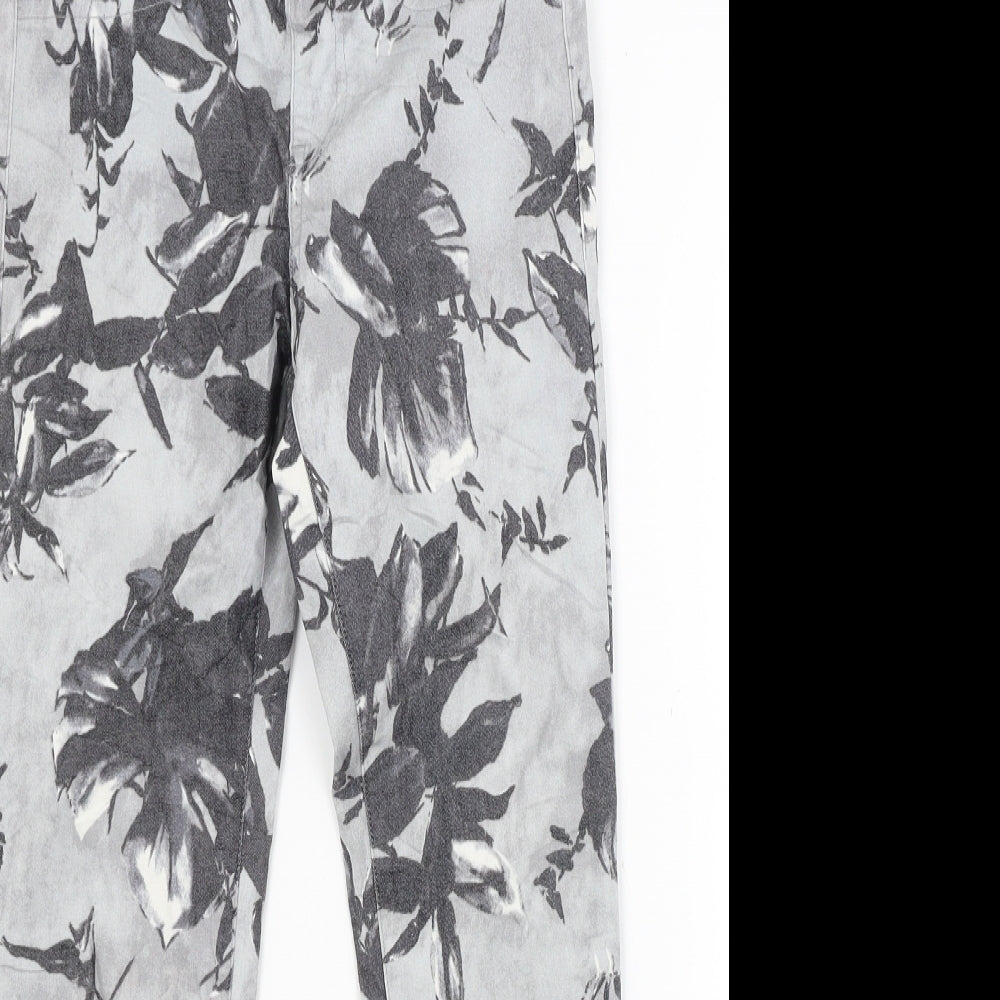 Preworn Womens Grey Floral Denim Jegging Jeans Size S L24 in
