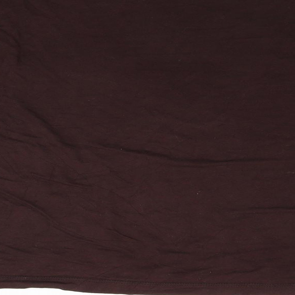 Minuet Womens Brown  Jersey Basic T-Shirt Size L