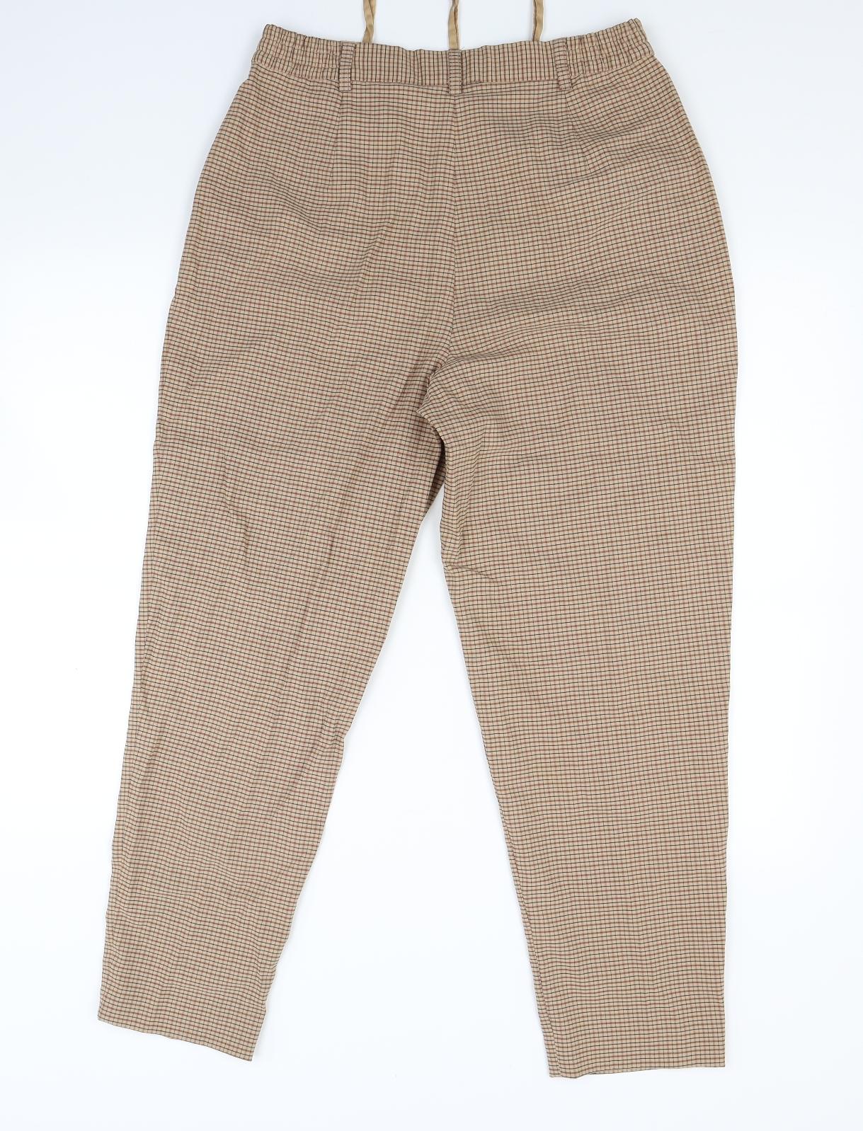 Collection Womens Brown Check  Trousers  Size 28 in L25 in