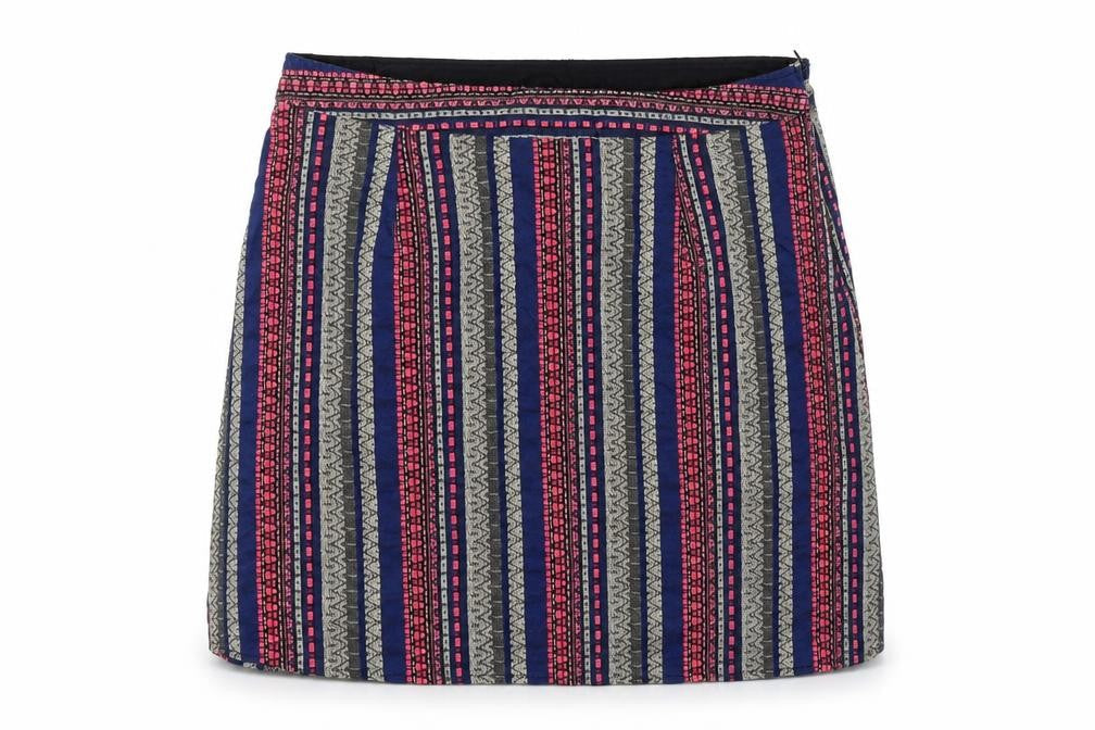 Anmol Womens Multicoloured Striped  Mini Skirt Size 30 in