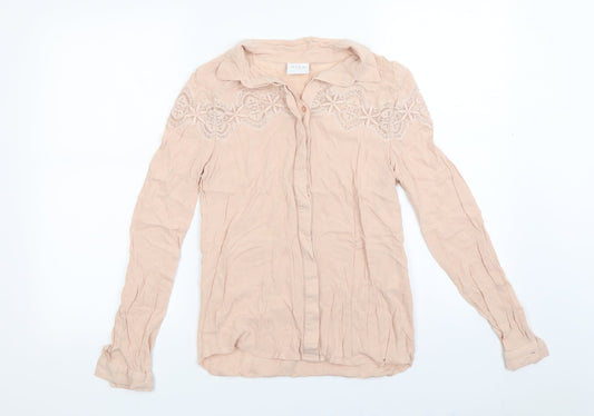 Villa Collection  Womens Pink   Basic Button-Up Size XS