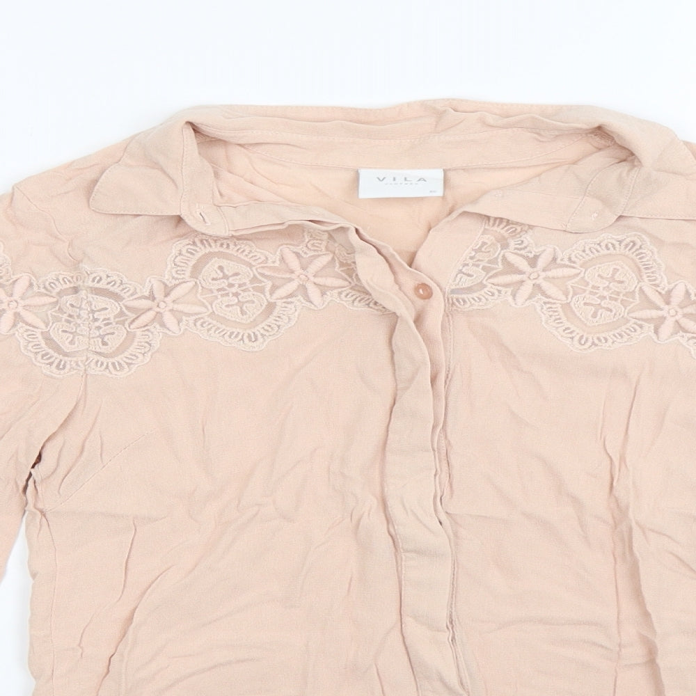 Villa Collection  Womens Pink   Basic Button-Up Size XS