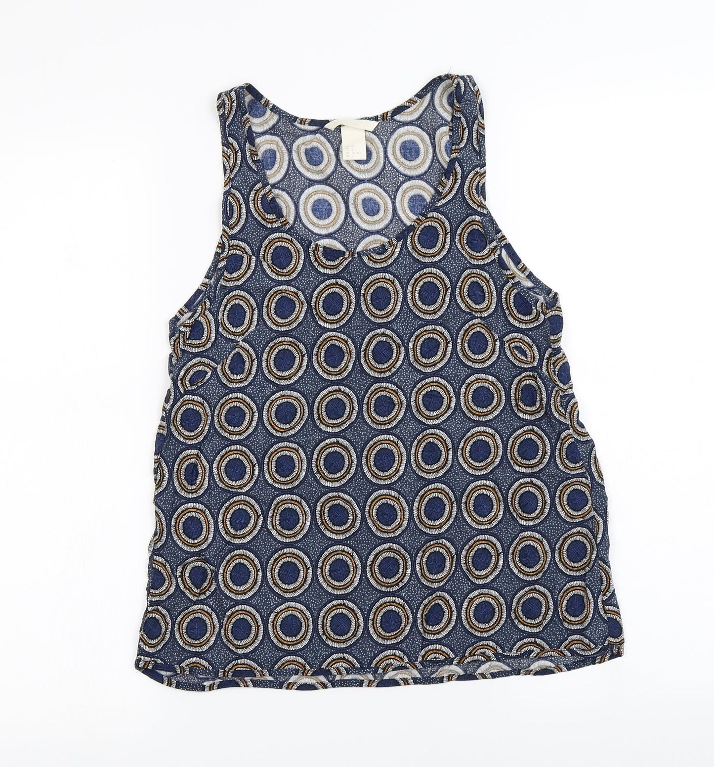 H&M Womens Blue Polka Dot  Basic Blouse Size 4