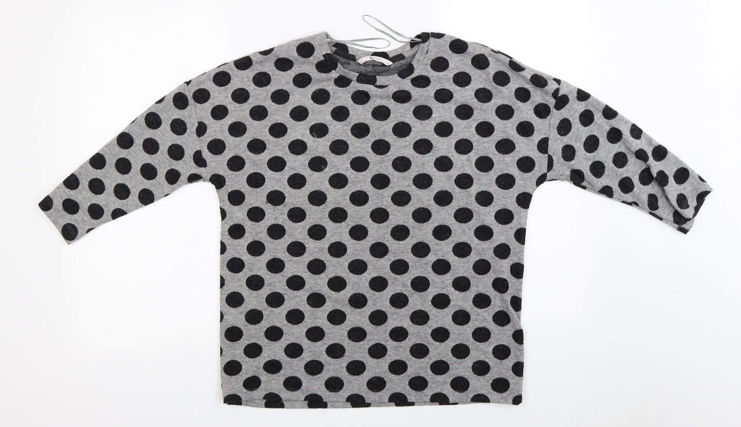 TU Womens Grey Polka Dot  Pullover Jumper Size 10