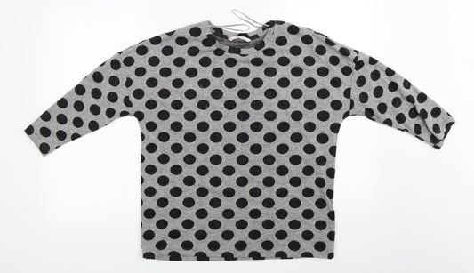 TU Womens Grey Polka Dot  Pullover Jumper Size 10