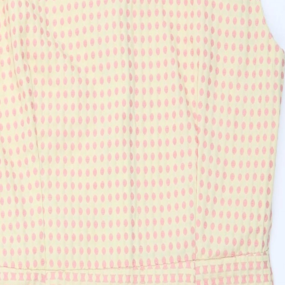 Real Form  Womens Yellow Check  A-Line  Size 14