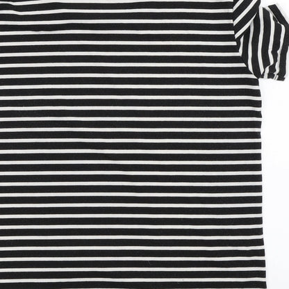 Preloved Preworn Womens Black Striped  Basic T-Shirt Size 2XL - Label