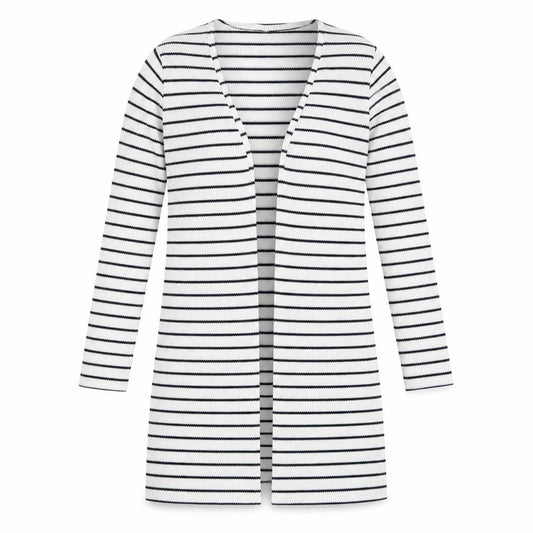 Primark Womens White Striped  Cardigan Jumper Size S